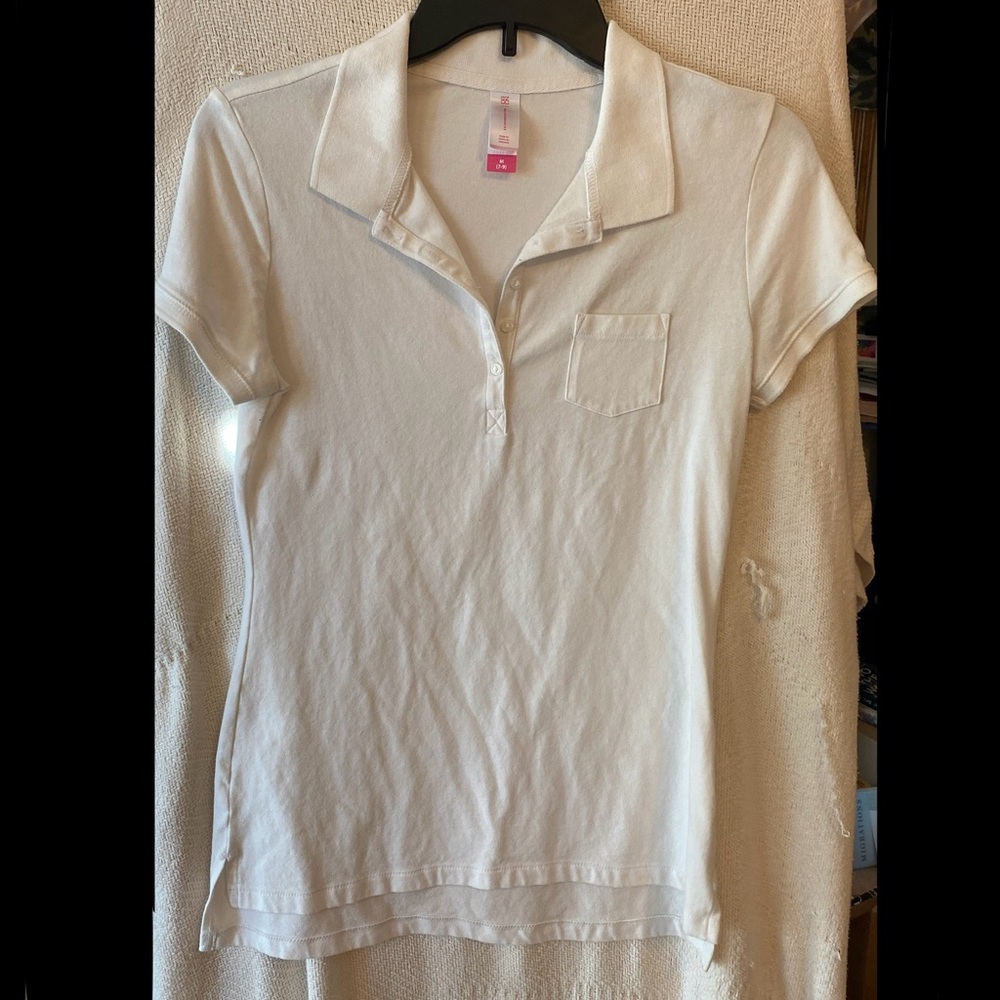 No Boundaries White Short Sleeve Polo Tee